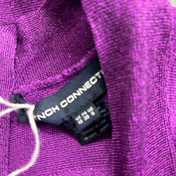 FRENCH CONNECTION Vintage SIZE 6 DEEP PURPLE BANDAGE BODYCON MINI stretchy DRESS - Picture 12 of 12